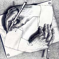 Морис Эшер, Drawing hands. 1948